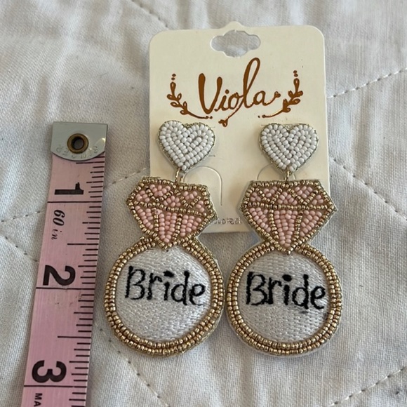 White Bride Diamond Ring 💍 Earrings NWT - Picture 7 of 7